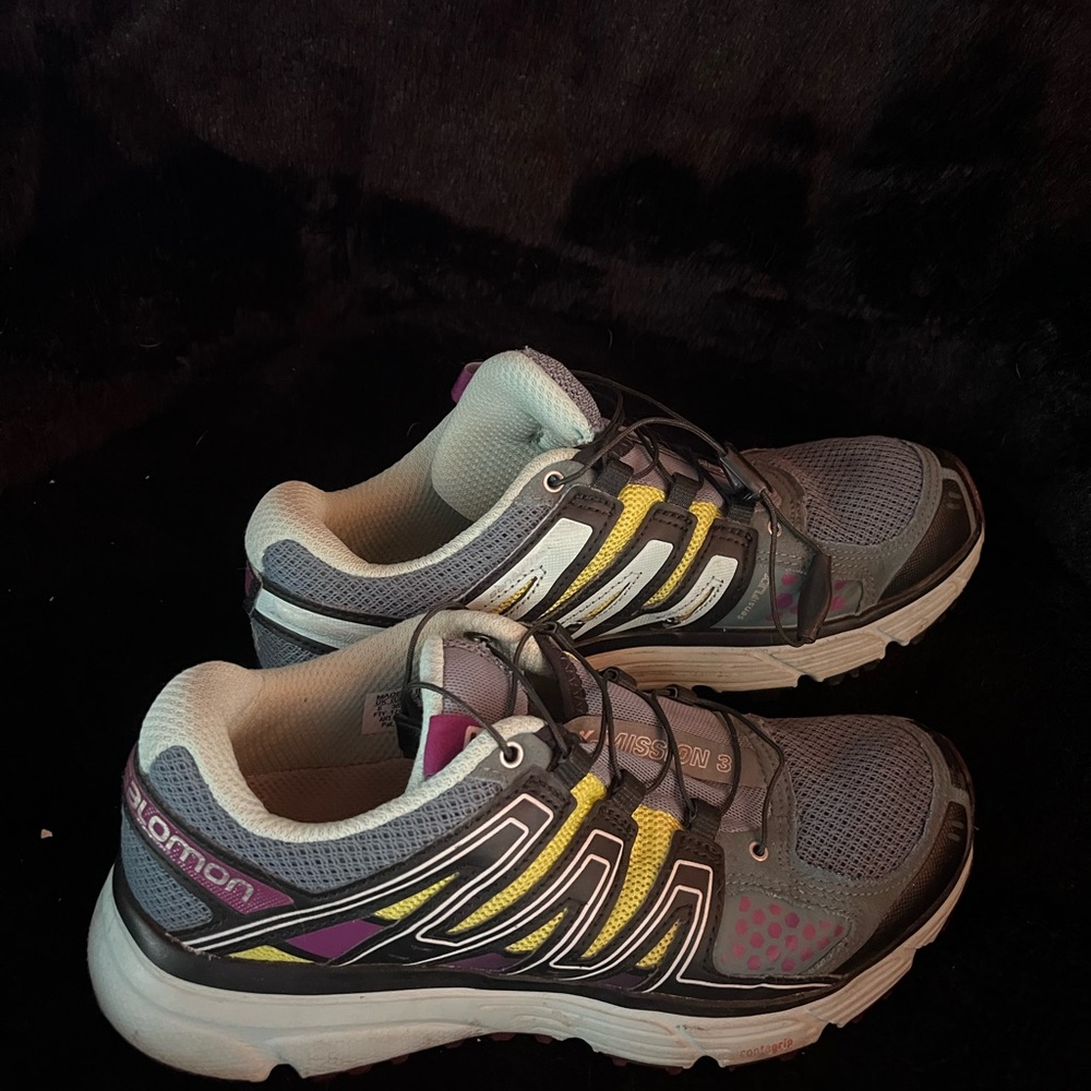 Salomon Gray and Yellow Women's Sneakers